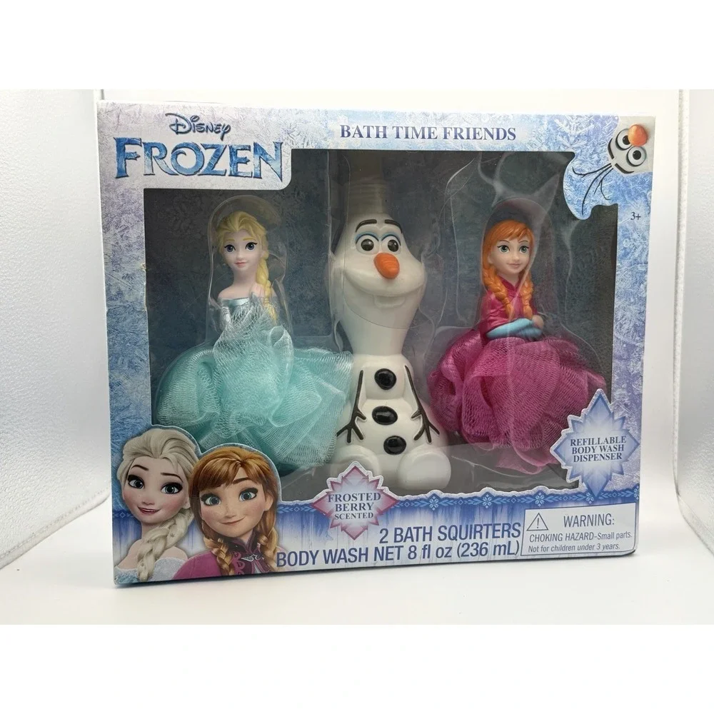 NEW Disney Frozen Bath Time Friends One Dispenser with Body Wash Two Squirters